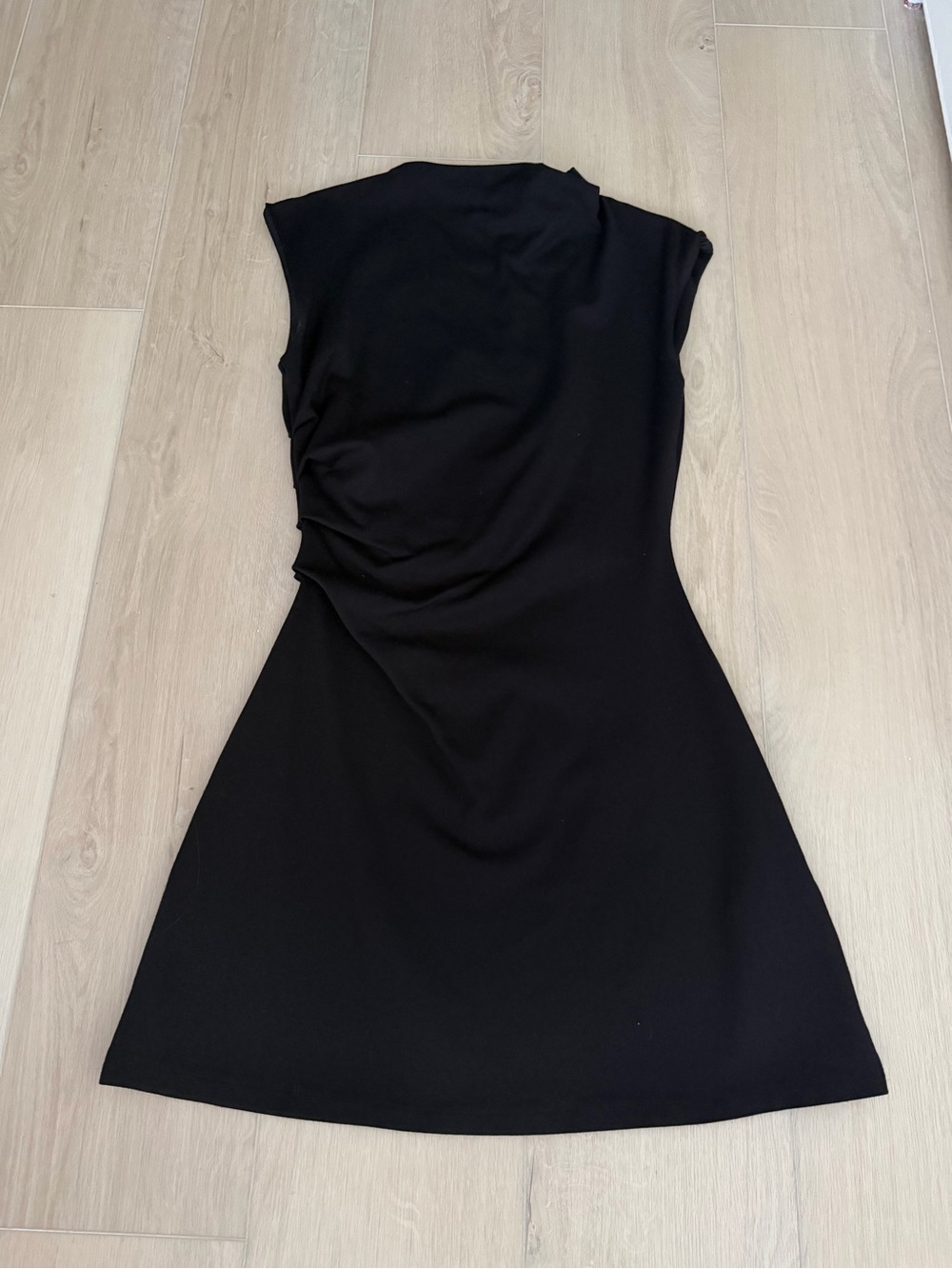 Classic Black Women’s Dress with Subtle Drape